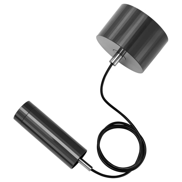 SJÖLAG Cord set for bulb, dark grey, 1.6 m