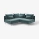 SÖDERHAMN teal sectional sofa, deep seats, high legs, slim design, metal feet.