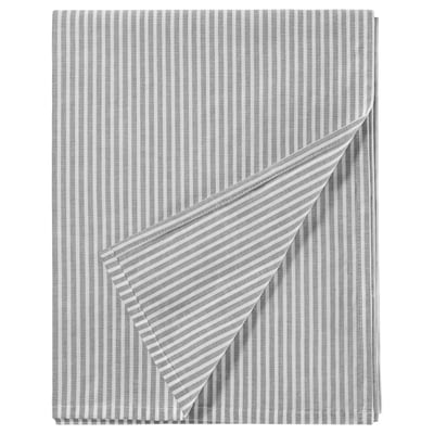 A pair of grey and white striped bed sheets by SOLFIBBLA, featuring an eco-friendly design with recycled cotton.