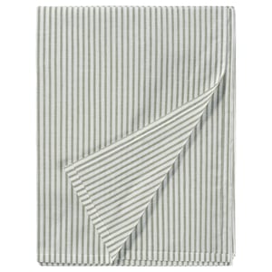 SOLFIBBLA green-white striped sheet set, rectangle, 100% cotton.