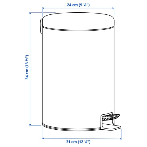 STENTRAPPA Pedal bin, anthracite, 9 l