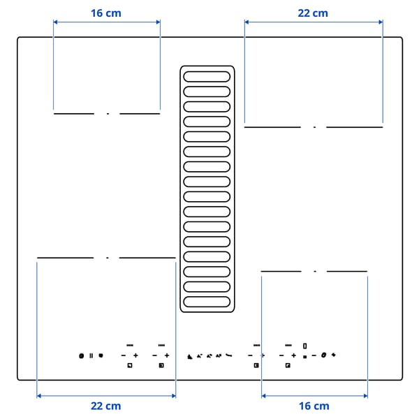 Illustration with measurements for the product: TÄCKNAN.