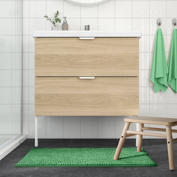 TOFTBO Bath mat, light green, 50x80 cm
