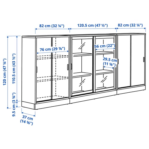 Illustration with measurements for the product: TONSTAD.