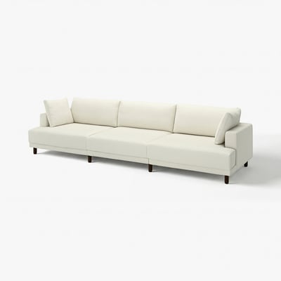 An UPPÅKRA sofa in white, featuring a clean design, boxy cushions, and wooden legs. Its comfortable and stylish.