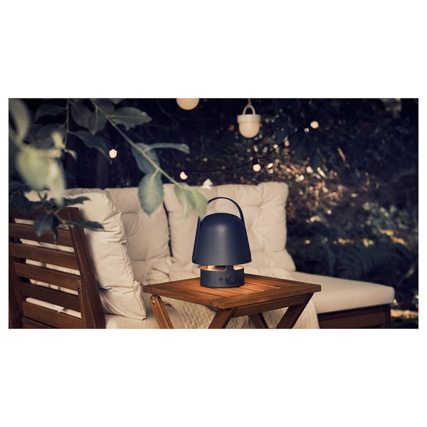 VAPPEBY Bluetooth speaker lamp, outdoor/blue