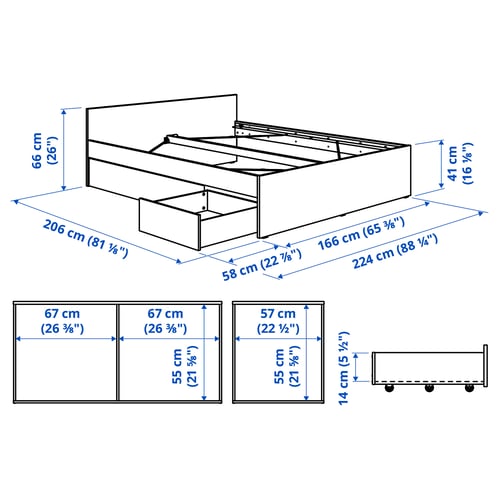 Illustration with measurements for the product: VIHALS.