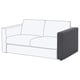 A 2-seater VIMLE sofa with light upholstery and dark-grey armrests, featuring modern, clean lines.