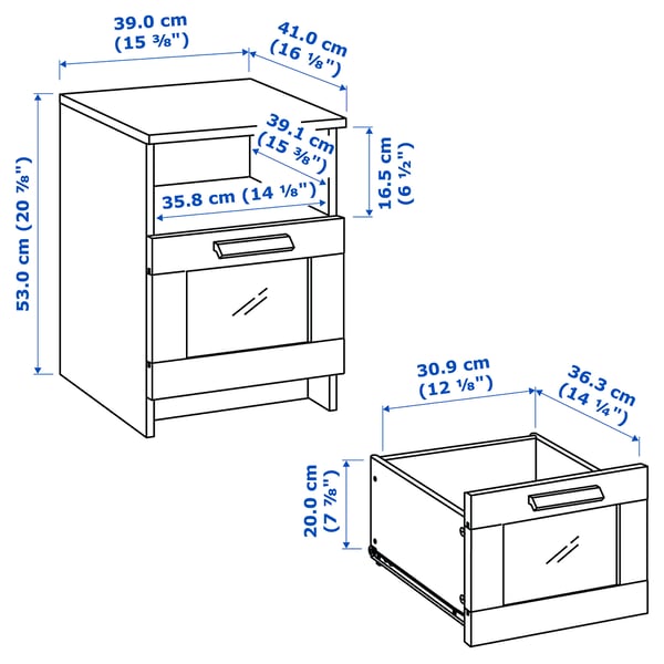 Иллюстрация с размерами для товара: BRIMNES.