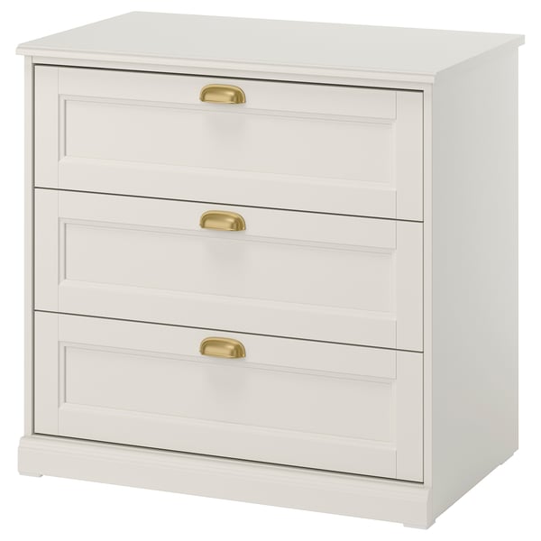 FÅGELFJÄLLET Комод с 3 ящиками, белый с оттенком, 82x51x78 см