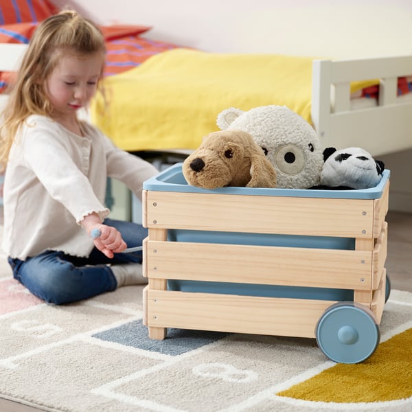 FLISAT Контейнер д/игрушек, с колесиками, 38x43x29 см