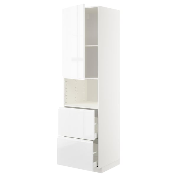 Белый кухонный гарнитур ikea METOD с глянцевой отделкой и элегантным дизайном.