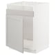 Белый кухонный шкаф METOD со светло-серыми фасадами lerhyttan, прямоугольной формы.