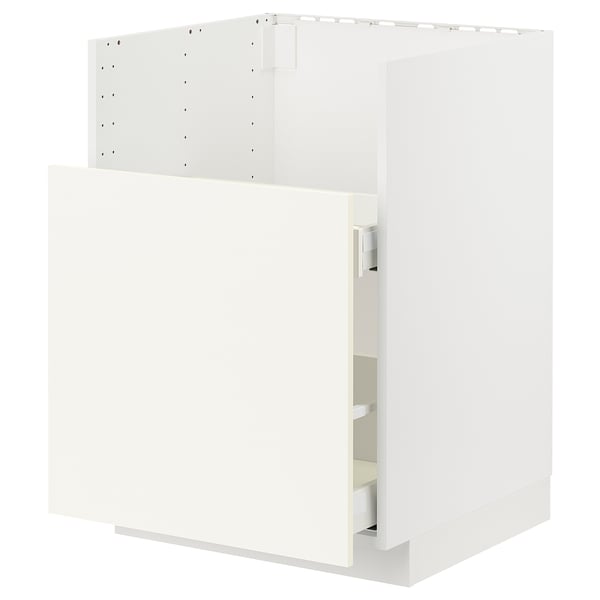 Ikea METOD белый кухонный шкаф с выдвижным ящиком.