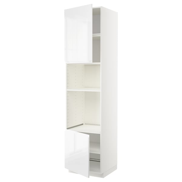 Белый кухонный шкаф ikea METOD, глянцевый, с регулируемыми полками.