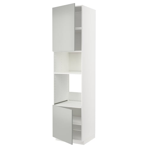 Белый кухонный шкаф ikea METOD с двумя открытыми дверцами предлагает современное и минималистичное решение для хранения.