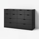 Комод IKEA NORDLI тёмно-серого цвета с 9 ящиками — современный дизайн для большого места для хранения.