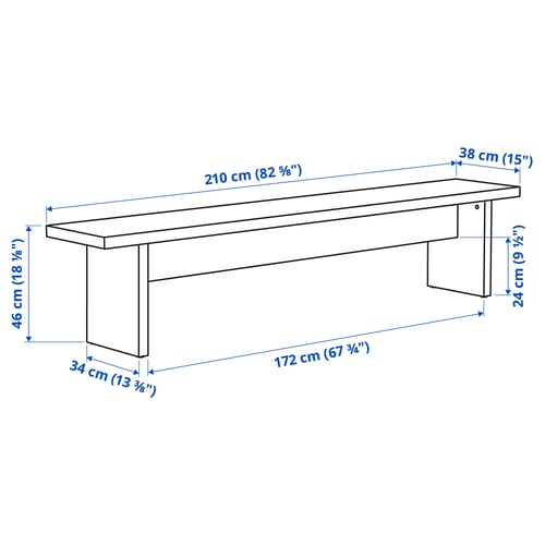 Illustration with measurements for the product: BERGSHYTTAN.