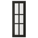 A BODBYN black glass door with a bevelled frame and tempered glass, featuring a classic and sophisticated design.