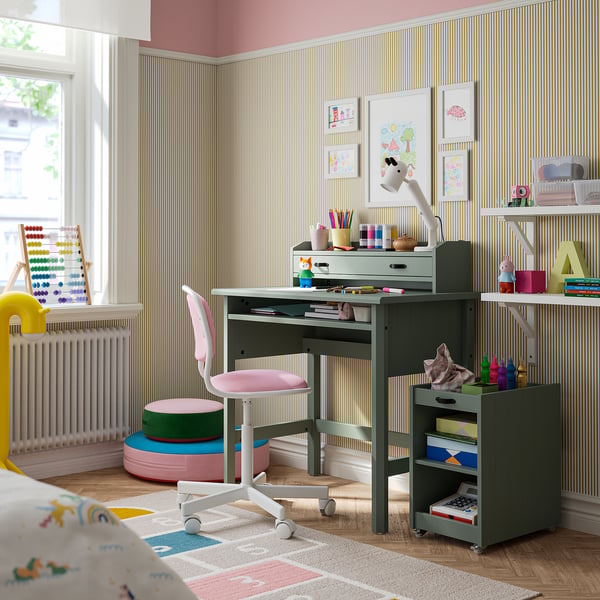 BRYTNING Desk, green, 85x53x75 cm