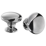 Two polished chrome ENERYDA knobs, round, sleek, matching handles.