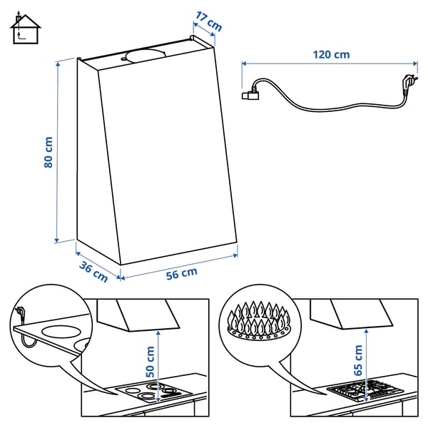 Illustration with measurements for the product: FIVELSBO.