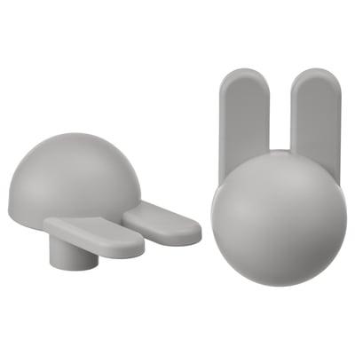 GREJSIMOJS Knob, light grey/bunny, 38 mm