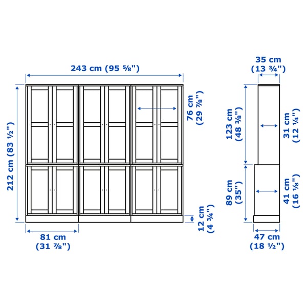 Illustration with measurements for the product: HAVSTA.