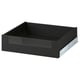 Dark grey KNIVSHULT drawer, sleek handle-free design, smooth mechanism, steel & particleboard, modern kitchen storage.