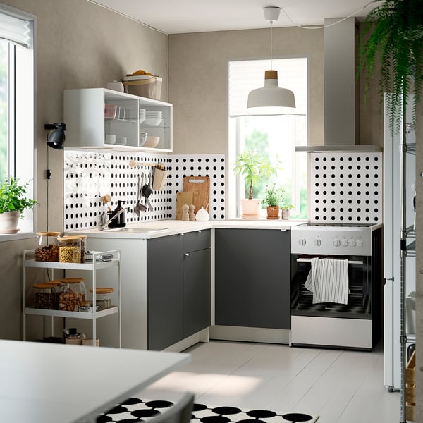 KNOXHULT Corner kitchen, dark grey