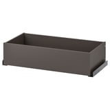 Grey KOMPLEMENT drawer for pax wardrobe, minimalist design with semi-matte finish.