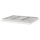 White KOMPLEMENT tray with removable compartments for organizing accessories.