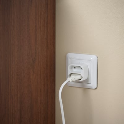 KOPPLA 2-way adaptor plug, unearthed white