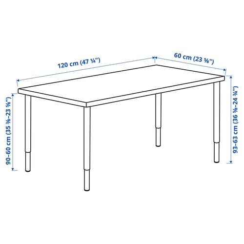 Illustration with measurements for the product: LAGKAPTEN.
