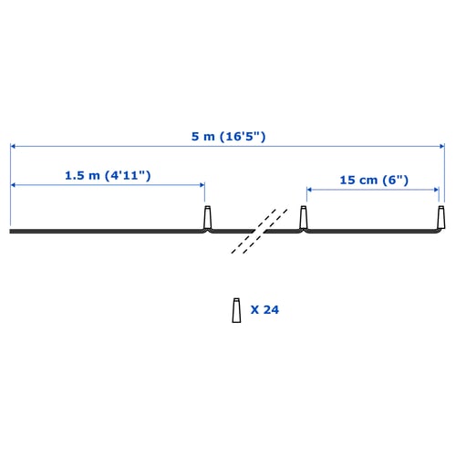 Illustration with measurements for the product: LEDFYR.