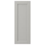 This is a light grey LERHYTTAN kitchen cabinet door with a solid wood frame and a bevelled edge design. It a veneer panel and offers a classic look.