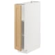 METOD kitchen cabinet, white & oak, tall, rectangular, classic design with beveled edges, adjustable shelves.
