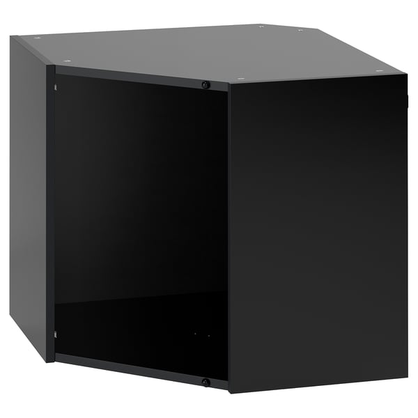 Black ikea METOD kitchen cabinet, open-front.