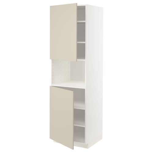 METOD kitchen unit, beige, white & beige two-door, adjustable shelves, square shape, modern design.