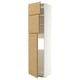 METOD High cab for fridge with 3 doors, white/VOXTORP oak effect vertical handle, 60x60x240 cm