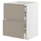 Modern kitchen cabinet: METOD, beige, drawers, soft close, rectangular.