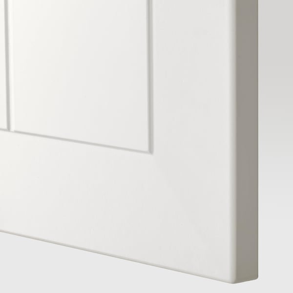 Close-up of white cabinet door showcasing smooth finish and sturdy construction.