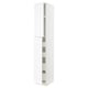 White METOD kitchen cabinet with multiple shelves and drawers.