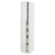 White high gloss kitchen cabinet with smooth, modern design and multiple shelves.