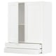 White METOD kitchen unit with drawers and cabinet.