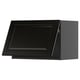 Black kitchen cabinet with bevelled edges, 3d rectangular shape, sleek modern design.
