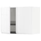 METOD kitchen cabinet, white, glossy finish, rectangular, open door showing interior with dish drainer.