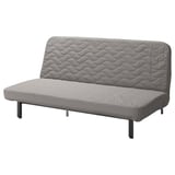 NYHAMN grey sofa bed, quilted fabric, sturdy polyester, sleek & curved design.