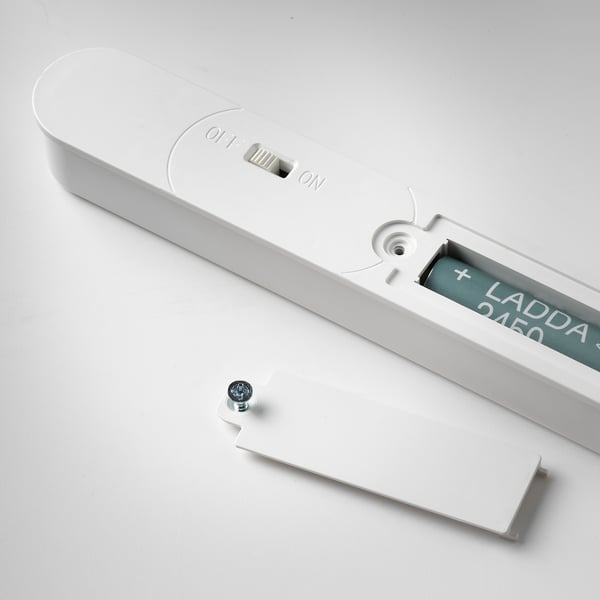 A slim, rechargeable lamp with a touch dimmer, shown open and ready to use with batteries or usb-c.