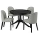 ROSENTORP / ROSENTORP Table and 4 chairs, black/Tibbleby beige-grey black, 110/155 cm
